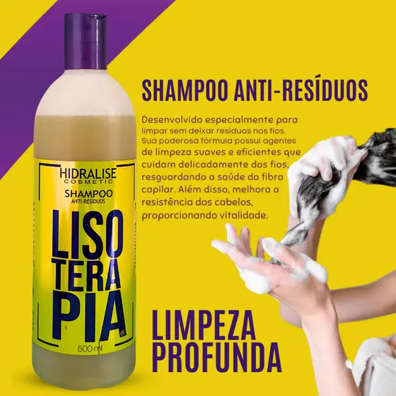 Shampoo Anti resíduos 500ML Lisoterapia Hidralize