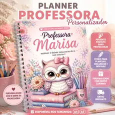 Planner ou Caderno Professora Coruja  Personalizado - A4 ou A5 |Envio Imediato| Planejamento Escolar