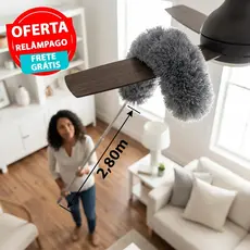 Espanador Extensor Retrátil Microfibra Teto Ventilador Persiana Cabo Longo Limpa Poeira