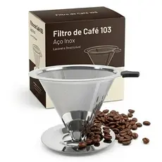 Coador Filtro de Café Inox 103 Grande Aço Inoxidável Atóxico Reutilizável Sem Uso de Papel