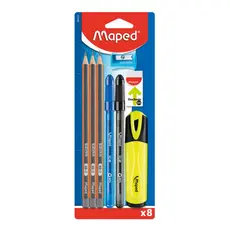 Kit Escrita Caneta Lápis Borracha Escolar Maped