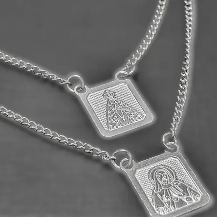Escapulário Banhada Prata 925 Nossa Senhora De Aparecida