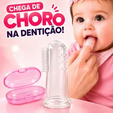 Escova Massageadora Silicone Bebê Dedal Alívio Dentição Infantil
