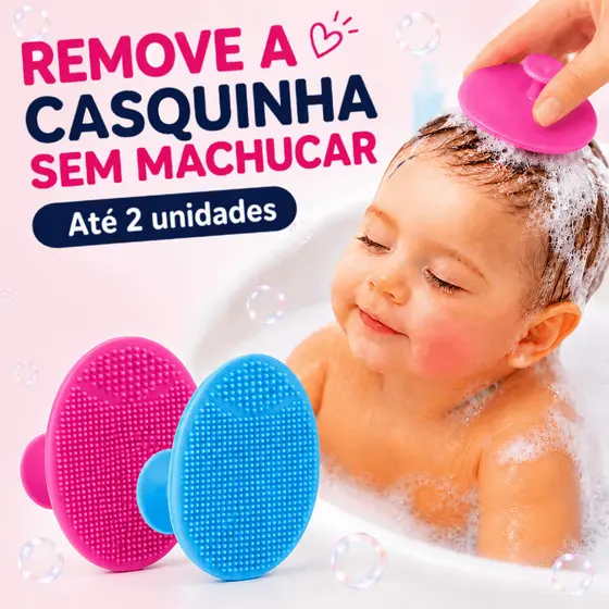 Até 2 Escova de Banho e Cabeça Bebê Silicone Macio P/0 Meses