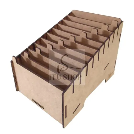 Organizador para Celular De Mesa Para Assistência Técnica 10 Baias Com Abas MDF Cru