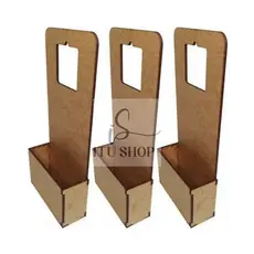 Kit 3 - Porta Carregador Celular suporte Parede Tomada MDF Cru Prático Organização Ambiente