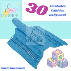 30 Cabides Azul INFANTIL enxoval!! Ideal Para Roupas Do Seu Bebê.
