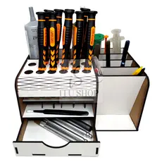 Organizador De Bancada Compacto Para assistências técnicas e Oficinas De Celular Em MDF