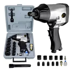 Chave de Impacto Pneumática 1/2 JST JCH32 com Kit 10 Soquetes Lubrificador Maleta
