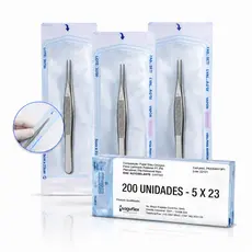 Envelope esterilização autoclave c/200 unidades piercing pinça extenção de cílios sobrancelhas 5x23cm