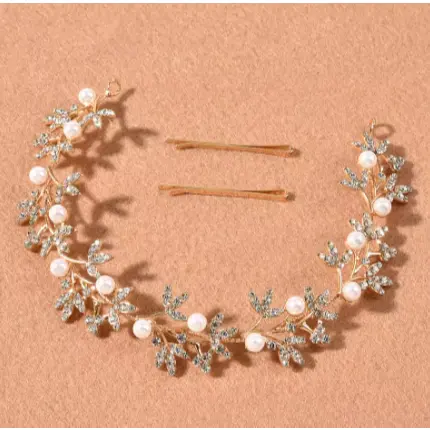 Enfeite Cabelo Noivas, Madrinha, Debutantes, Penteado para festas com pedraria e pérolas
