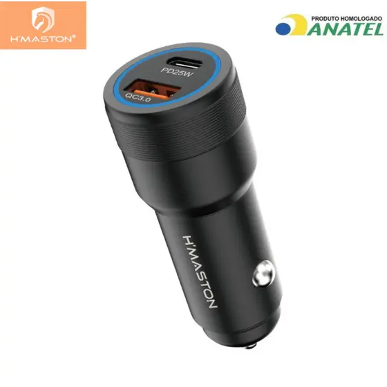 H'Maston L07 Carregador Veicular TIPO-C + USB Turbo Carregamento rápido/Universal 45W