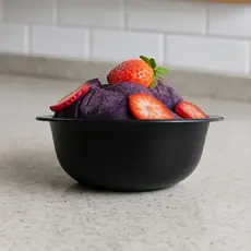 Kit 10 Tigelas Bowl Inox Redonda Preto 2 Litros  Açaí Frutas Sobremesas