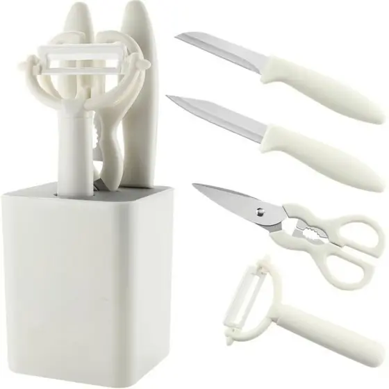 Conjunto de Utensilios de Cozinha Cortador Tesoura e Facas