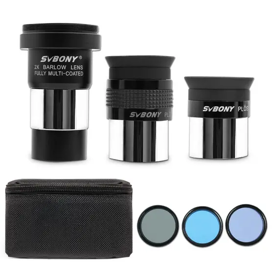 Svbony SV233 Kit De Acessórios Para Telescópio Astronômico 1.25 " PL Oculares Filtros De Lente Barlow Bolsa Portátil