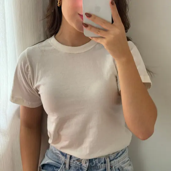 Camiseta Feminina Basica e Classica da Tendencia Off White 100% Algodão