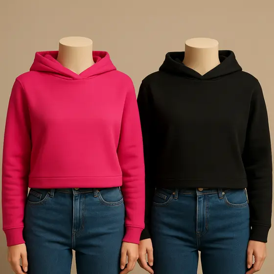 KIT 2 Moletom Feminino Liso em Algodão Premium | Cores Variadas