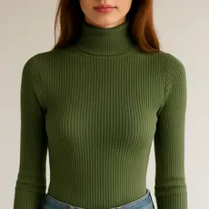 Kit 2 Blusa Feminina Cacharrel Gola Alta Manga Longa Básica Moda Inverno
