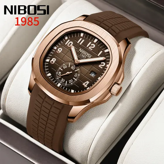 Relógio NIBOSI original Masculino Bracelete De Silicone Moda Esportiva casual Brilha No Escuro