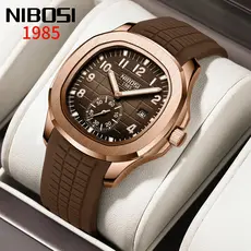 Relógio NIBOSI original Masculino Bracelete De Silicone Moda Esportiva casual Brilha No Escuro