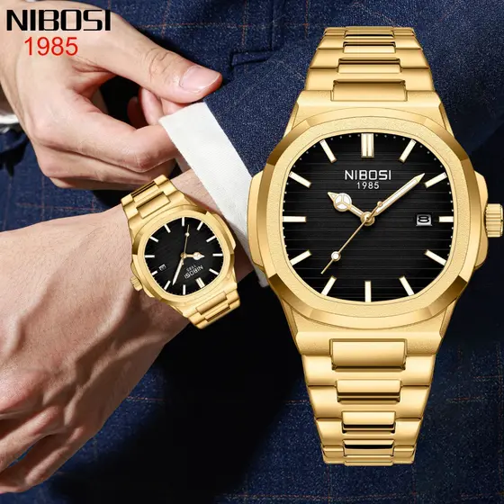 NIBOSI Ultra Fino Moda Masculina Relógio De Quartzo Negócios Relógios À Prova D 'Água Esportes Relógio