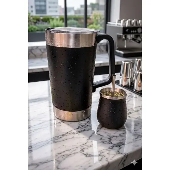 Jarra Térmica 1,9LT com Copo 160ML e Bomba de Terere Portátil e Resistente - Mantem Gelado