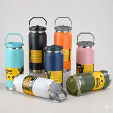 Garrafa Térmica 2,5 Litros com Alça + Canudo - Ideal para Uso Diário e Academia