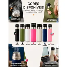 Garrafa Térmica Flip Straw 1L Inox com Canudo – Cores Lindas Disponíveis