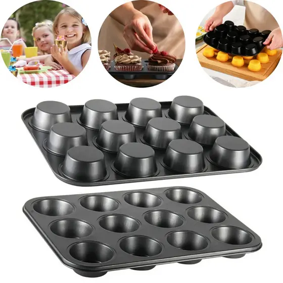 Forma Cupcake 6 / 12 Cavidades Antiaderente Para Muffin Bolinhos Assadeira Pão de Queijo Empadas