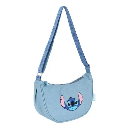 Bolsa StitchTransversal Jeans Meia Lua - Disney