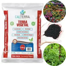 Terra Vegetal Adubada 10kg Com Húmus De Minhoca Calterra
