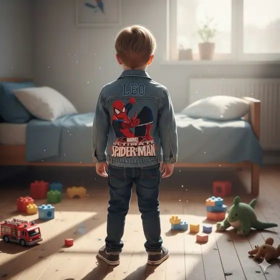 Jaqueta jeans Homem Aranha personalizado com nome