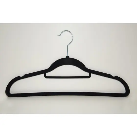 Cabide de Veludo Adulto Preto 42cm - 10 pecas