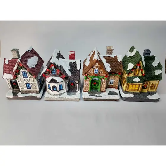 Enfeites Natal Casinhas Neve Decorativas – Vila Natal Iluminada