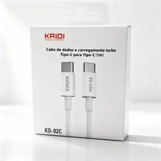 Cabo KAIDI PD 60W Tipo-C 1m | Carregamento Turbo Rápido e Durável