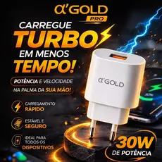 Fonte carregador USB 30w TURBO Anatel Rápido Original AGOLD tomada Android Iphone