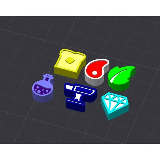 Tokens de Recurso FLAMECRAFT - 36 a 216 unidades - Tabuleiro - Board Games