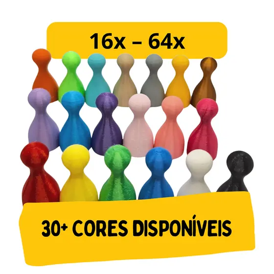 Kit de Pinos para Jogo de Tabuleiro - Board Game - 16 a 64 Unidades