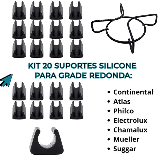 Suporte SILICONE compatível grelha Redonda Cooktop  Grade Redonda outros 20 Un