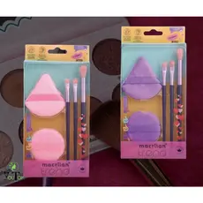 Pinceis de Maquiagem Macrilan - Kit MT03 – 3 Pincéis e 2 Esponjas | Macrilan +18