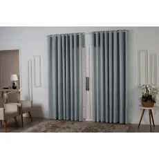 cortina azul para sala e quarto 3m x 2,20 cortina não blecaute