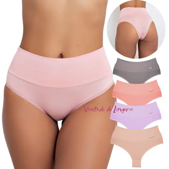 Pack Calcinhas Tanga Cós Alto Conforto MicroFibra Exclusiva
