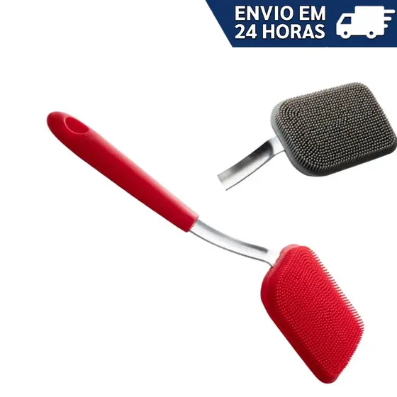 Escova Limpeza Silicone Nylon e Aço Inox Limpeza Delicada