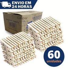 Prendedores Pregadores Roupa Madeira Artesanato Embalagem c/ 60 unidades