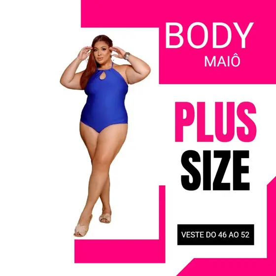 Maiô Body Plus Size com Design Elegante - Perfeito para a Praia PISCINA E NATAÇÃO
