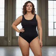Body Maiô Regata Feminino Plus Size em Suplex