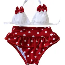 Biquíni Infantil Barato mamãe cheguei estampado Bolinha de Poá