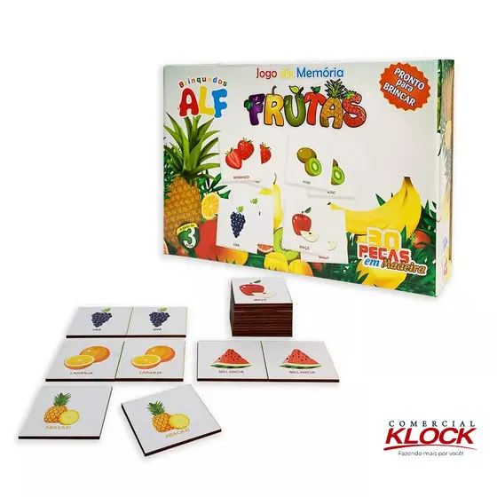 Jogo da Memória Infantil em madeira Alf Frutas