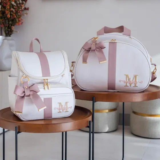 Bolsas Maternidade 2 Peças Bolsa e Mochila Personalizado Térmica Impermeável, Coleção Boston