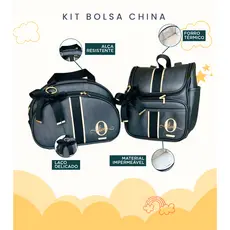 Kit Maternidade 2 Peças Bolsa e Mochila Personalizado Térmica Impermeável, Coleção China